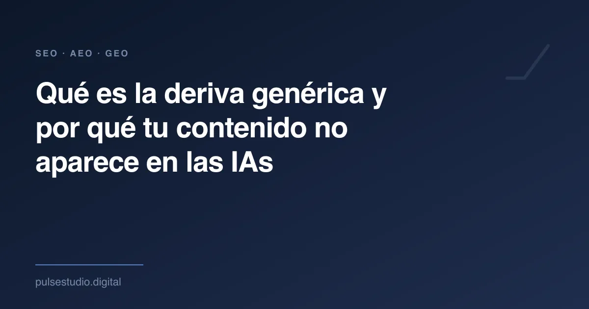Qué es la deriva genérica y por qué tu contenido no aparece en las IAs — The Pulse Studio